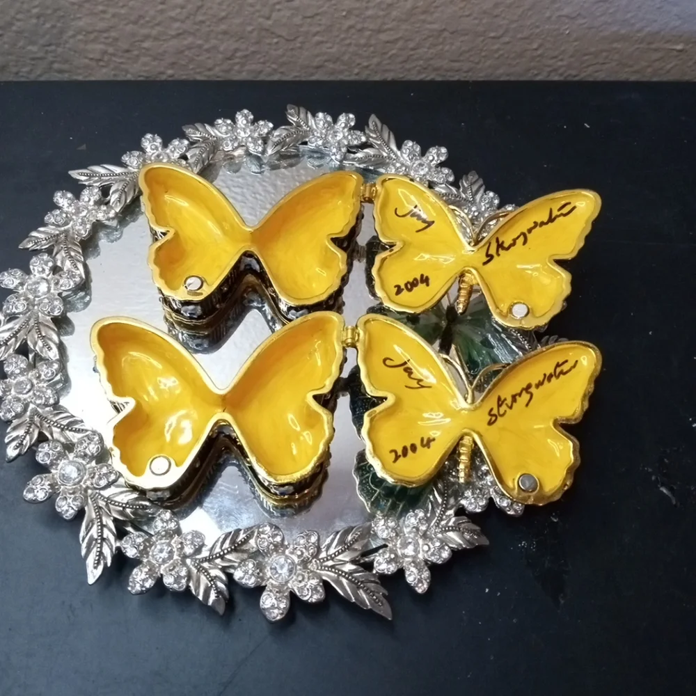 EXQUISITE Pair Signed Jay Strongwater Bejewelled Enamel 3